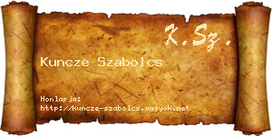 Kuncze Szabolcs névjegykártya