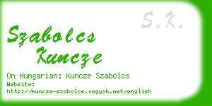 szabolcs kuncze business card